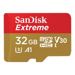 SanDisk Extreme - Cartão de memória flash (adaptador microSDHC a SD Incluído) - 32 GB - A1 / Video Class V30 / UHS-I U3 / Class