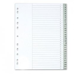 Separadores A4 Plastico Numerados (1 a 31) (KF01898) 17232579