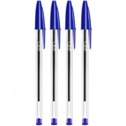 Esferográfica BIC Cristal Ball Point Azul 1mm 4un 1171035