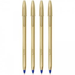 Esferográfica BIC Edição Especial Azul 1mm Dourado 4un 1171039