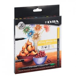 Marcador Duas Pontas Lyra Aqua Brush Duo Cx Cartao 12un 1306521120