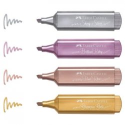 Marcador Fluorescente Faber Texliner46 4 Cores Metálicas 4un 133154640