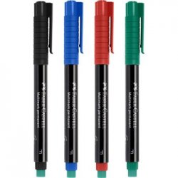 Marcador Permanente Fino Faber-Castell 0,7mm 4 Cores 4un 1311107