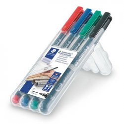 Marcador Permanente Fino Lumocolor 318 0,6mm 4 Cores 4un 1311080