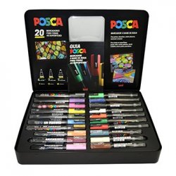 Mala Metálica Marcadores Sortidos Uniball Posca 20un 1293306