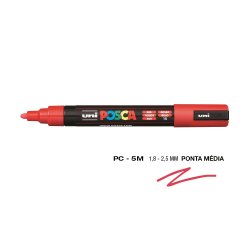 Marcador Uniball Posca PC-5M 1,8mm Vermelho (15) 1un 1293091/UN