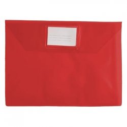 Envelope A4 PVC com Visor Transparente Vermelho 1un 100ZE1504