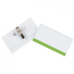 Porta Nomes Horizontal 75x40mm  c/Mola+Alfinete 50un 1901006